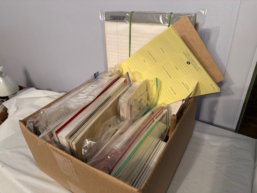 Box of Notebooks, Paper