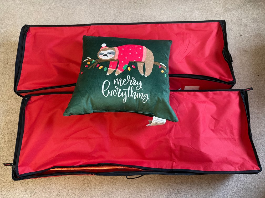 Christmas Paper Organizers, Wrapping Paper, & Pillow