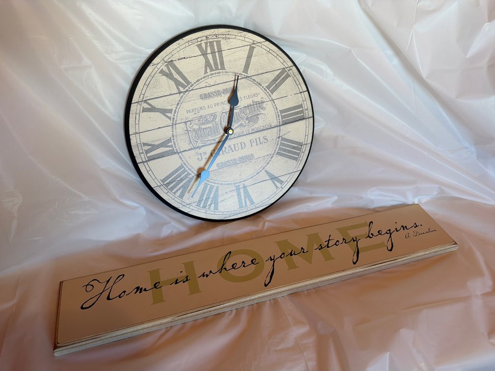 Decorative Clock & Sign