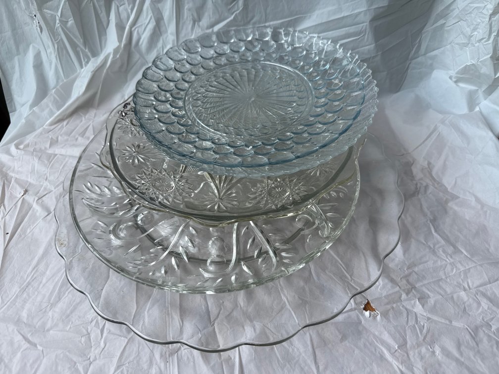 6 Glass Serving Trays