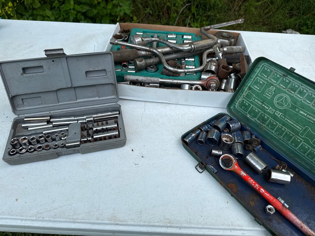 Variety of sockets and wrenches