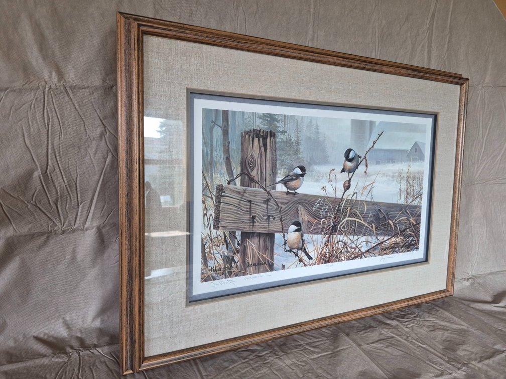Framed "December Trio" Signed Print 22" x 33"