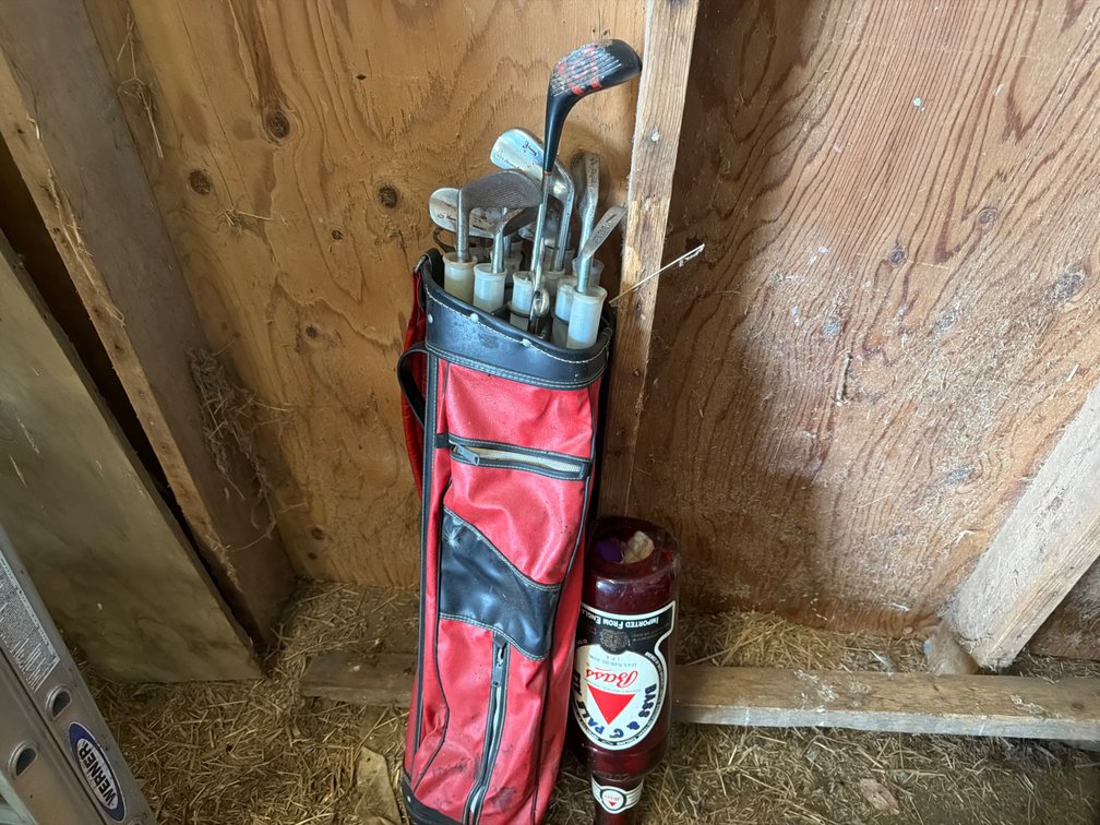 Golf Clubs and Balls in Bottle