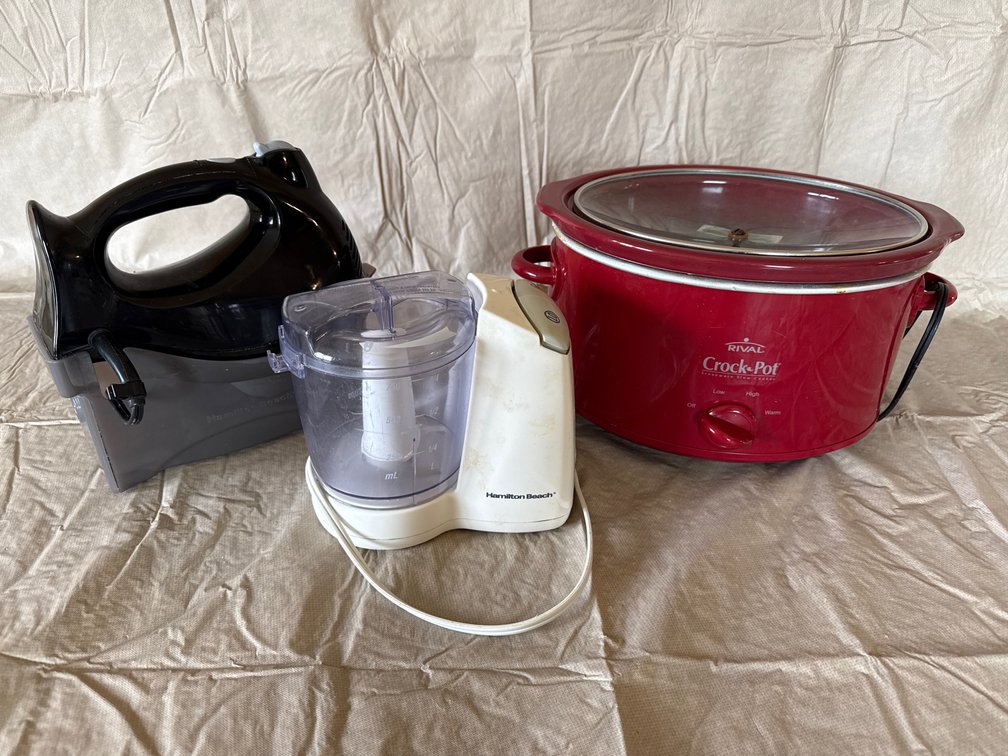 Crock Pot, Hand Mixer, & Food Chopper