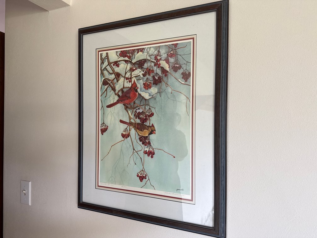 Signed & Numbered “Winter Berries” by Karla Giannotti 30” x 24”