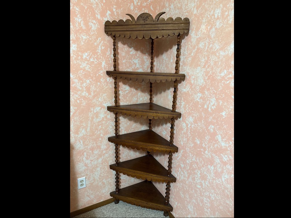 Vintage 5-Tier Corner Shelf-6 Feet Tall