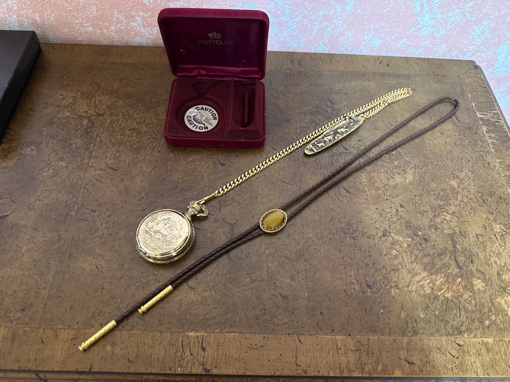 Pocket Watch w/Knife and Bolo Tie