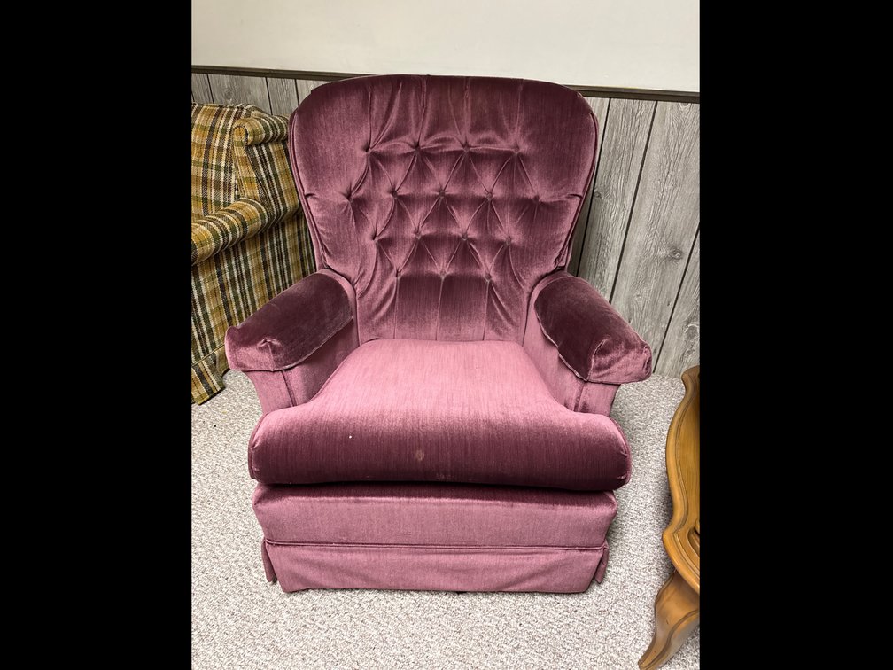 Velour Rocking Chair-In Basement