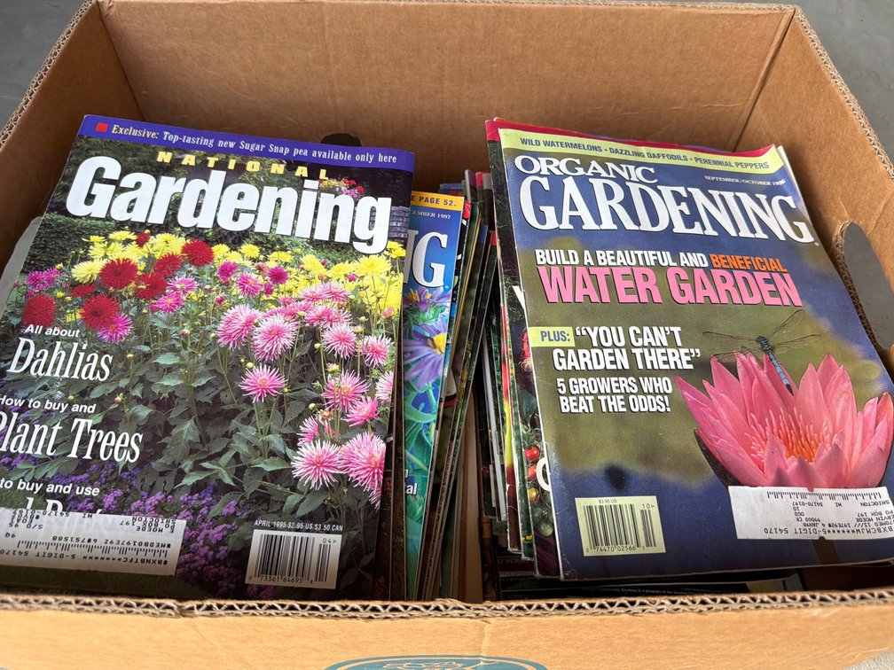 Box of Gardening Magazines