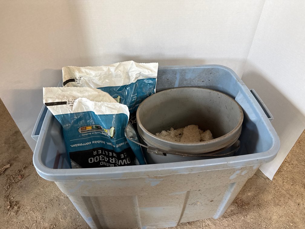 Tote of Ice Melt, Scraper