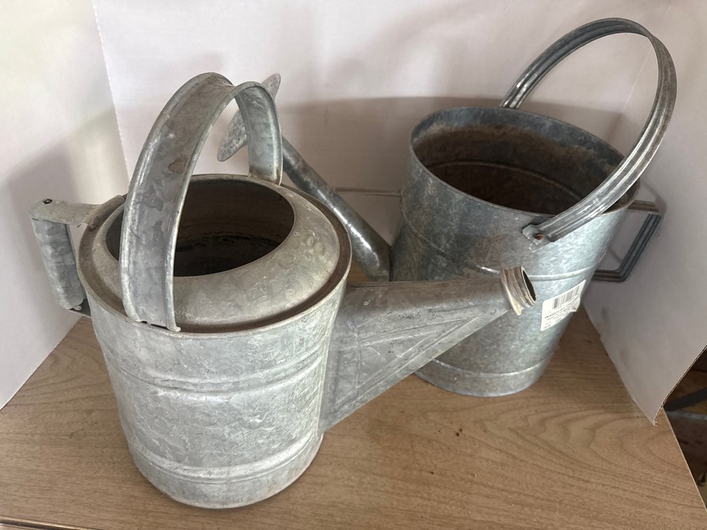 2 Galvanized Watering Cans