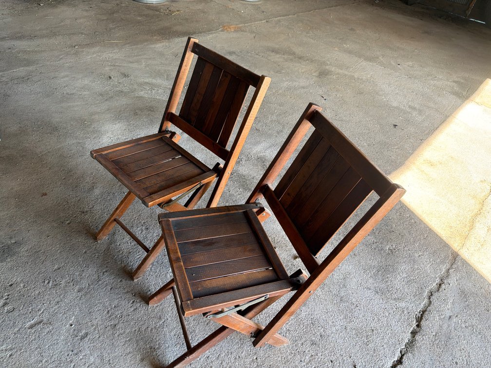(2) Wood Folding Chairs