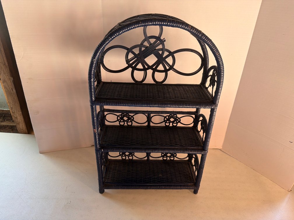 Blue Wicker Shelf-25” X 15” X 6”