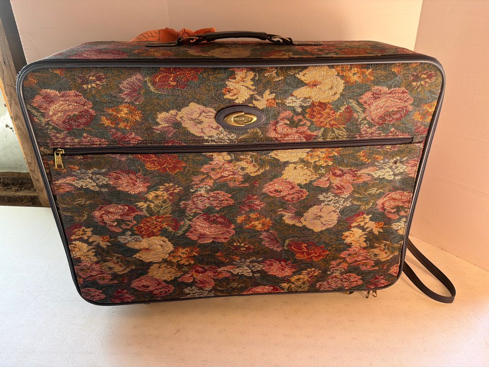Vintage Paisley Suit Case with Wheels