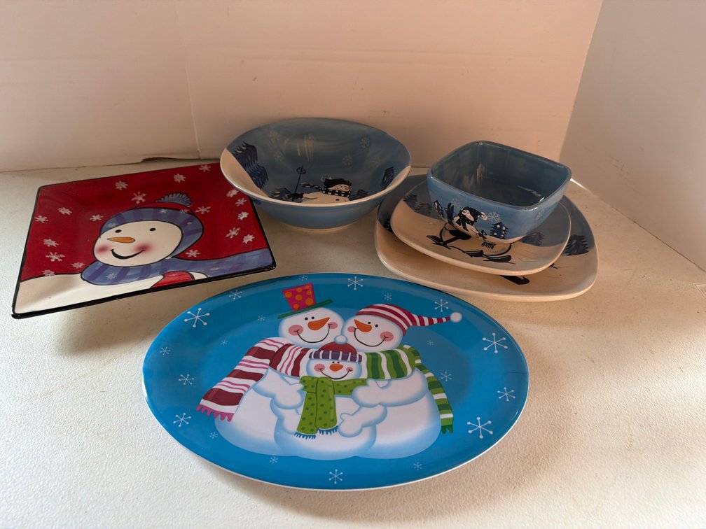 Winter Themed Platters, Dishes