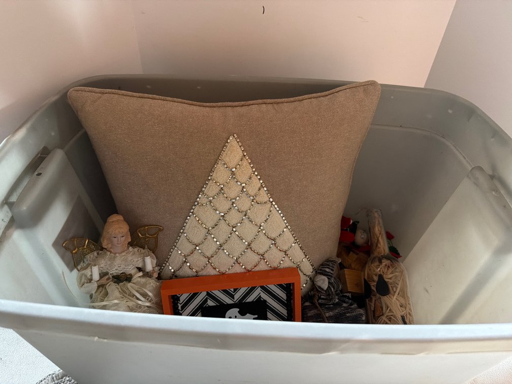 Tote of Holiday Knickknacks