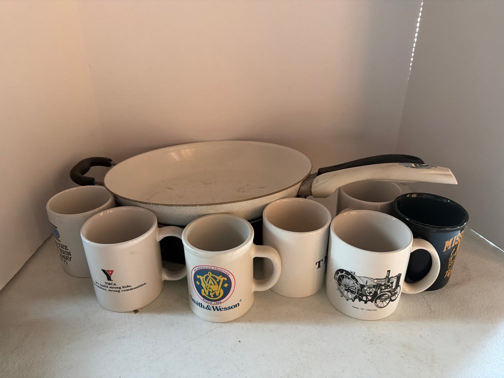 Frying Pans, Coffee Mugs
