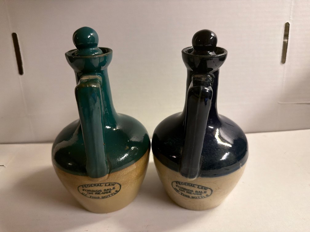 Vintage Rum Stoneware Jugs with a Federal Stamp