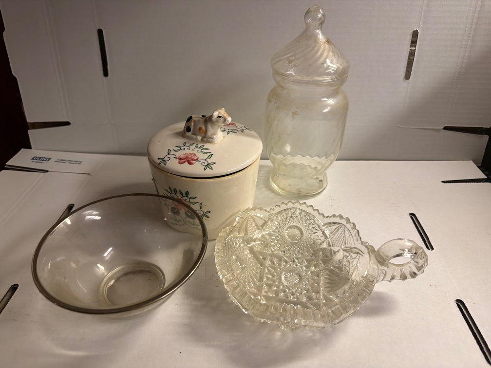Glass Candy Dishes, Jars