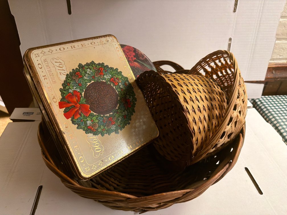 Baskets and Vintage Tins