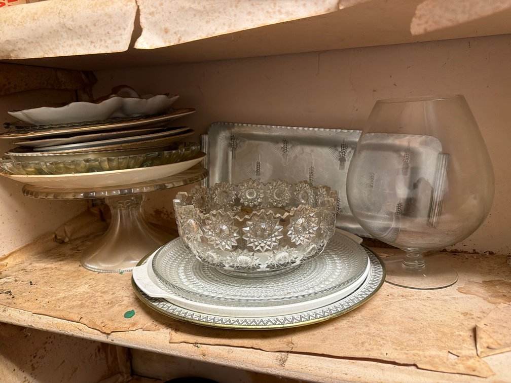 Glass Serving Dishes, Vintage