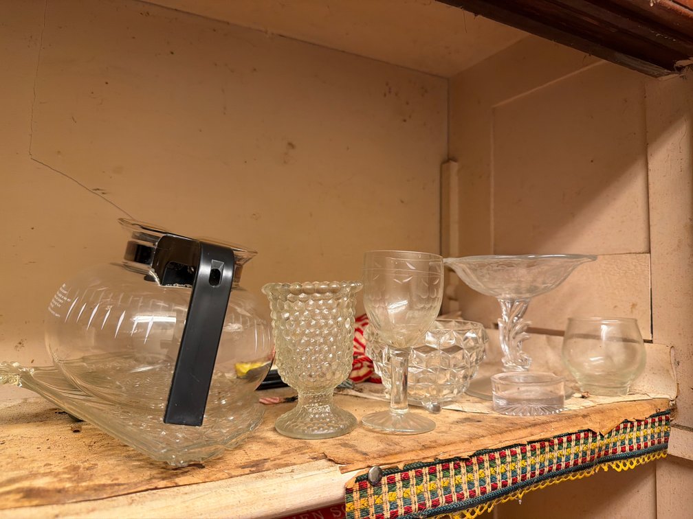 Coffee Pot, Candy Dish, Glasses