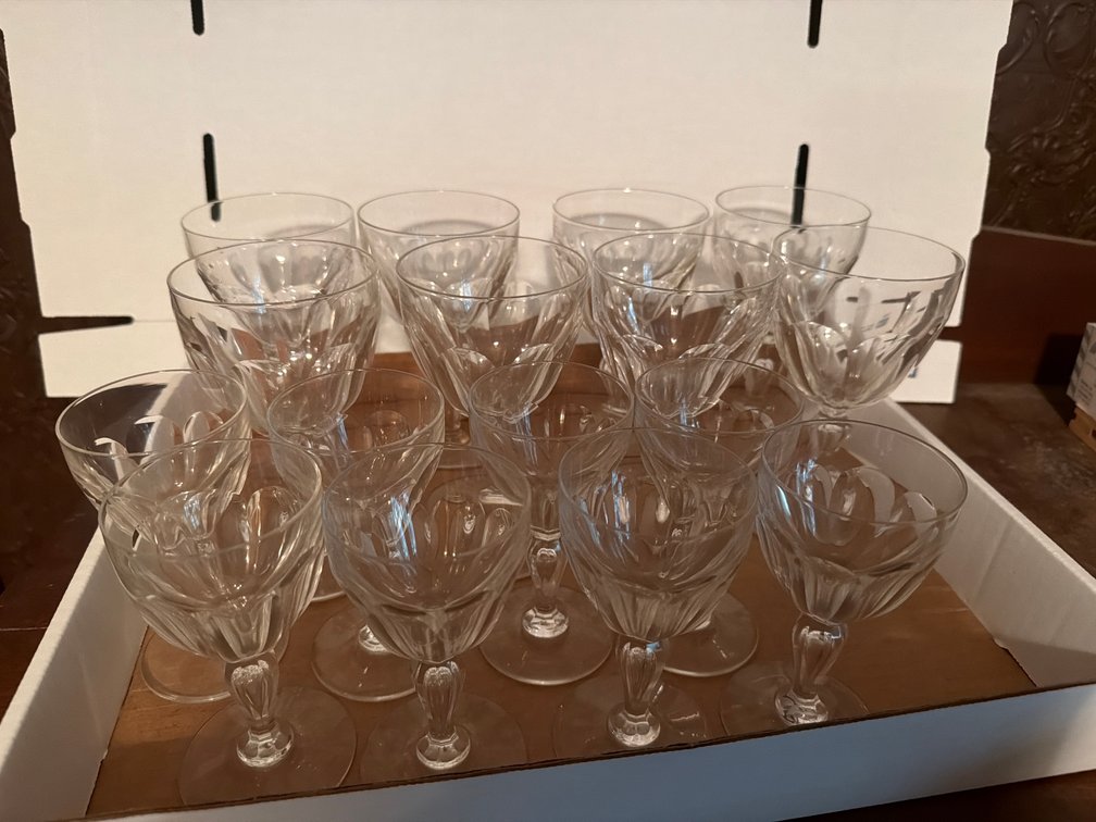 Crystal Stemmed Glassware-2 Sizes and 8 of Each