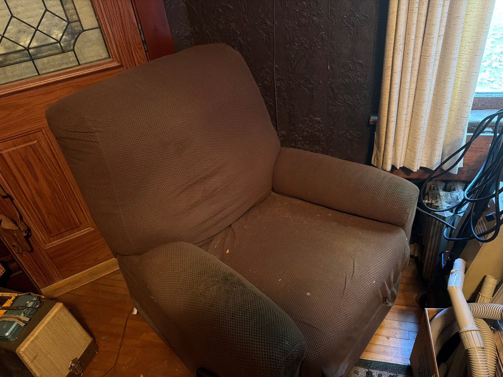 Brown Recliner with Cover-Cover can be Removed