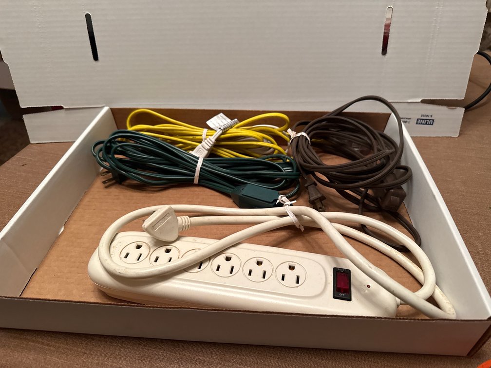 3 Extension Cords, Power Strip