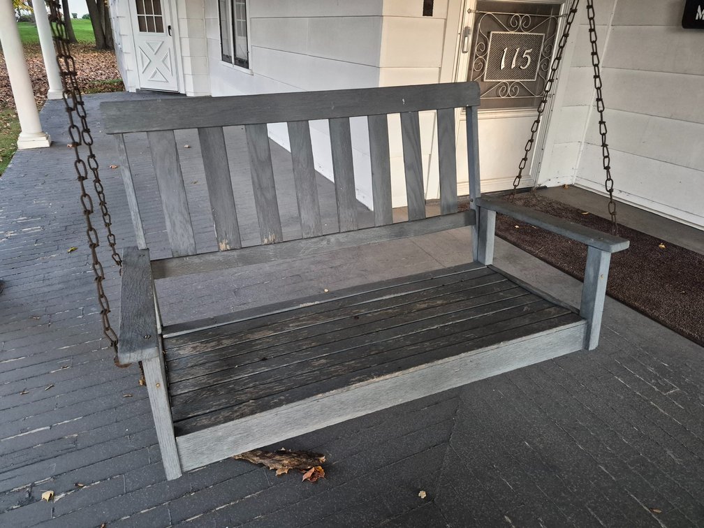 Wood Porch Swing-Will Need To Be Taken Down