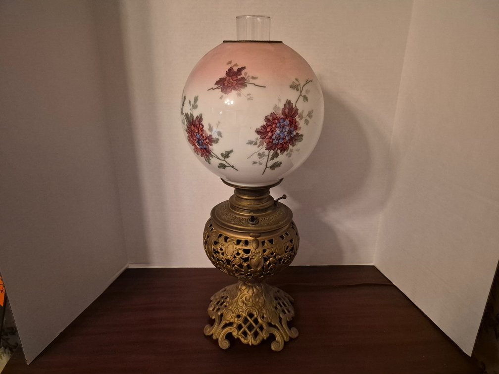 Gone With The Wind Double Globe Parlor Lamp 23" Tall