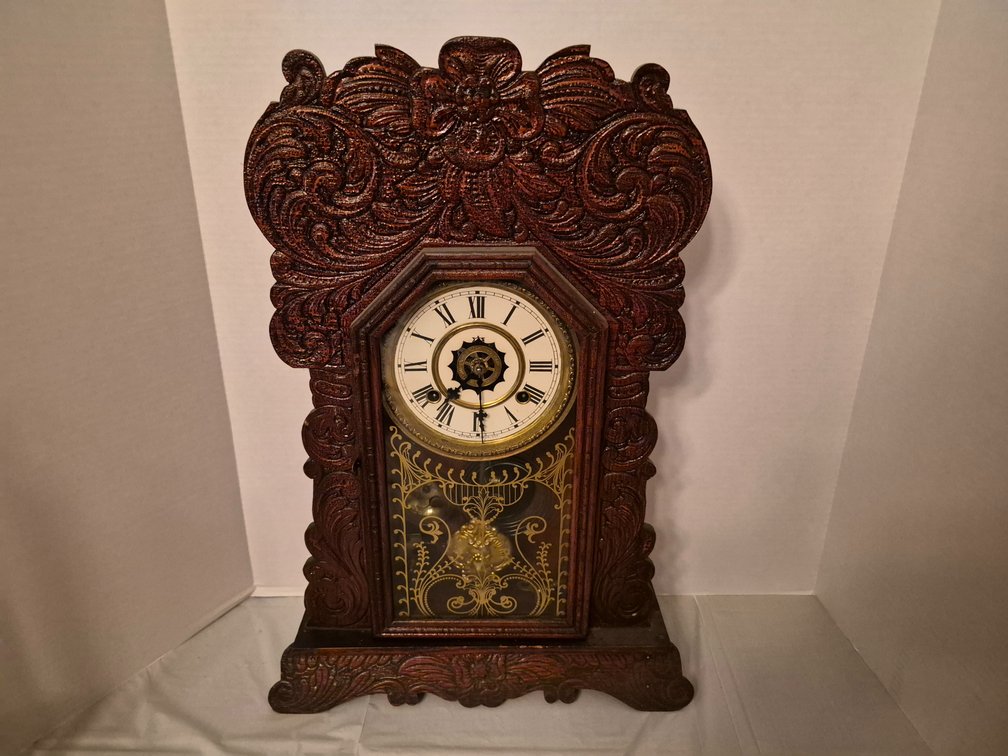 Antique Waterbury Parlor Shelf Mantle Clock 21.5" x 15"