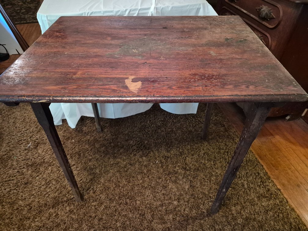 Old Wood Folding Table 27" x 34" x 31"