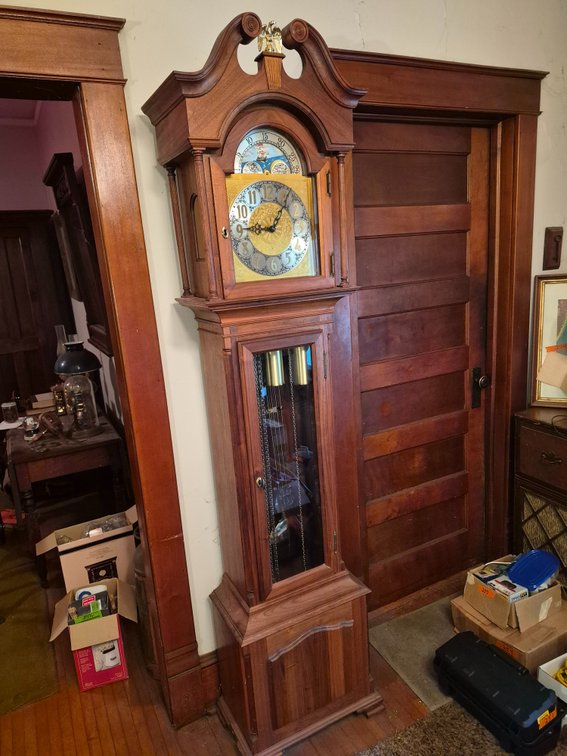 Grandfather Clock-Running-Unsure of Manufacture-Made in Germany
