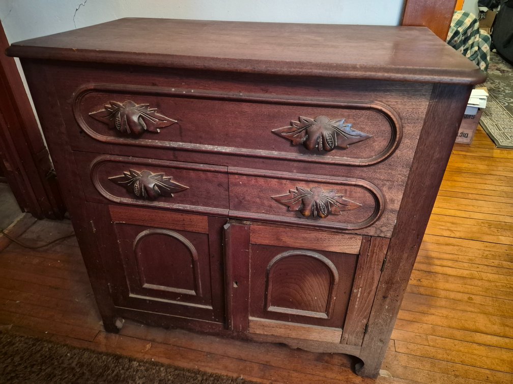 Wood Cabinet-Possible Repurposed Sewing Machine Cabinet