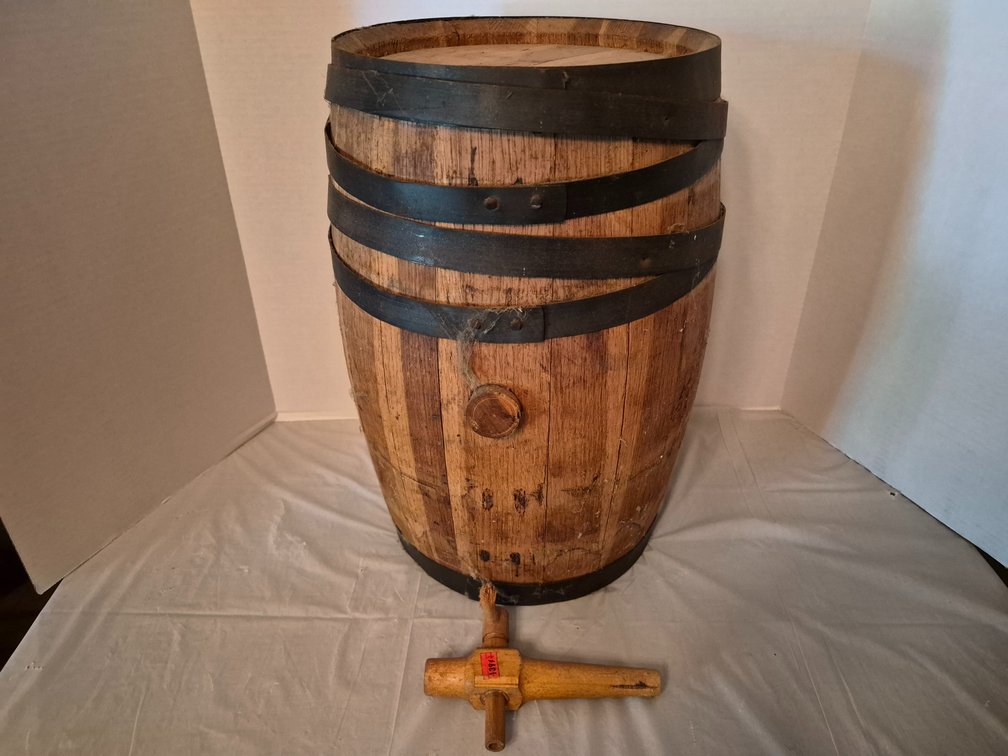 Wooden Whiskey Barrel 17.5" Tall