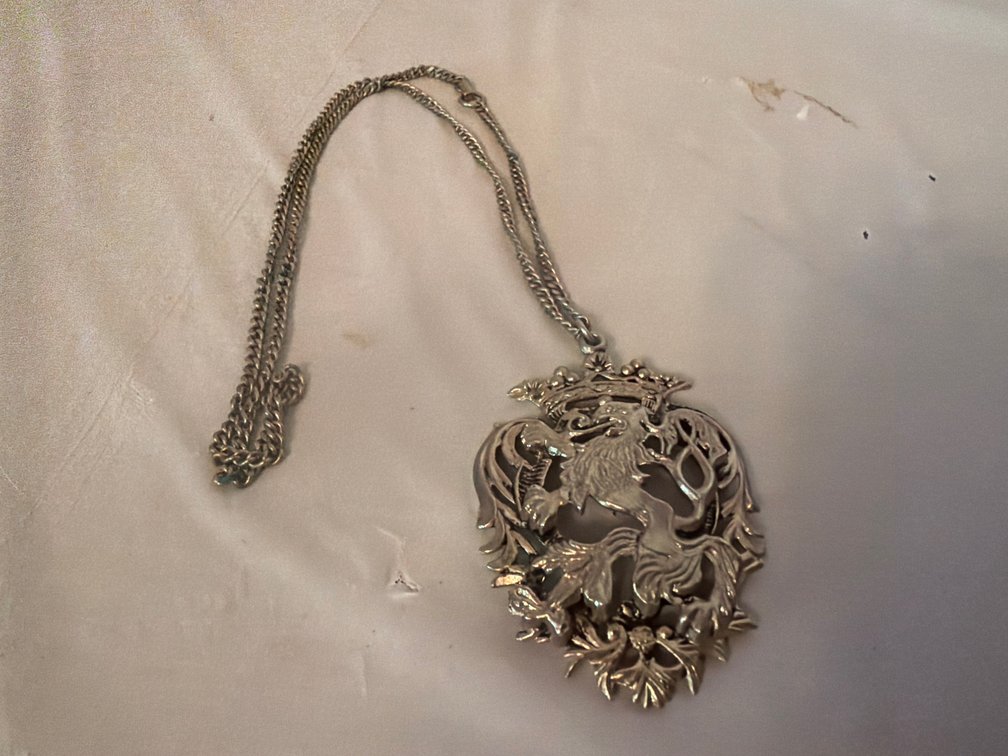 Vintage Coat of Arms Pendant Necklace