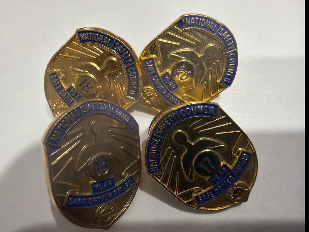 Safe Driving Award Pins