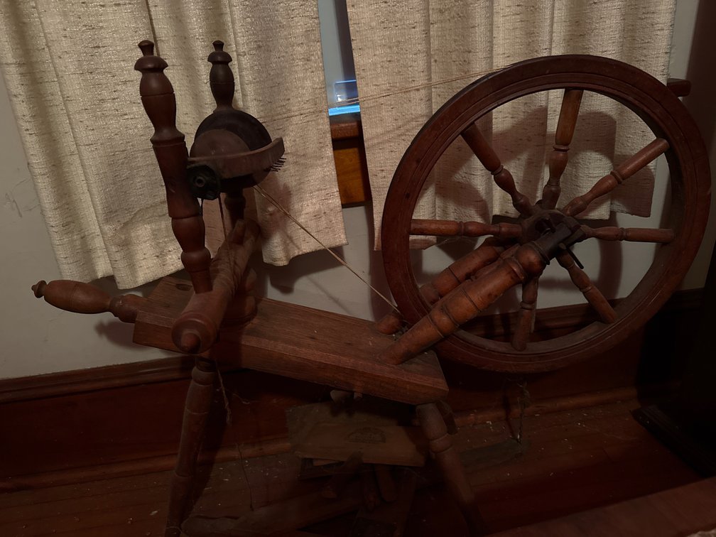 Antique Wooden Spinning Wheel