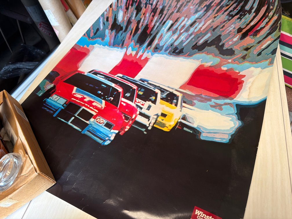 Winston Cup Series Racing Poster-A little Water Damage