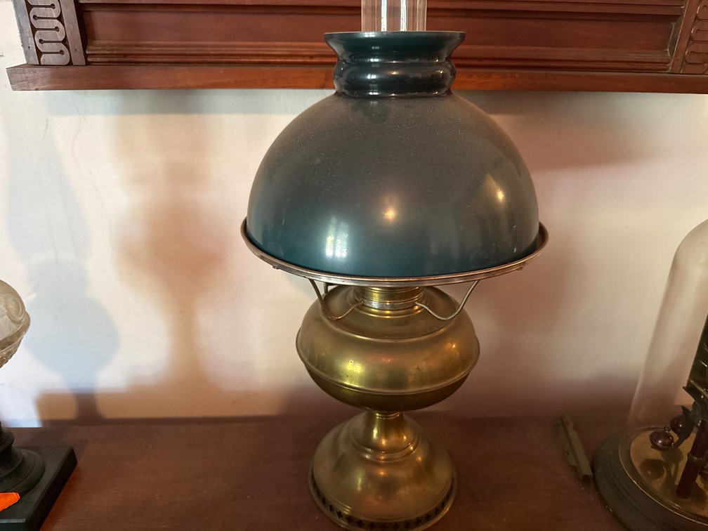 Antique Brass Center Draft Kerosene Lamp