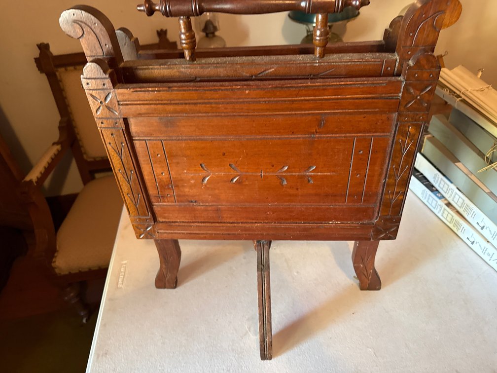 Vintage Wooden Folding Magazine Rack