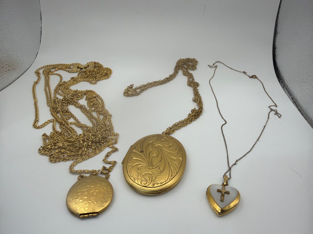 Gold Tone Locket Necklaces