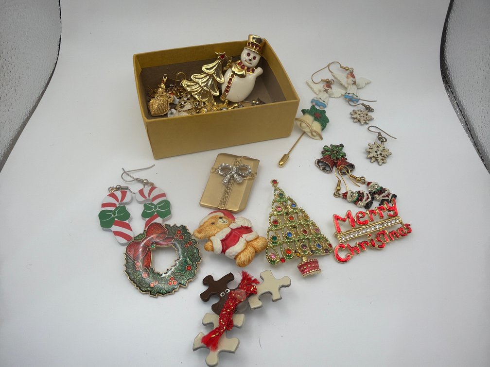 Holiday Pins and Earrings