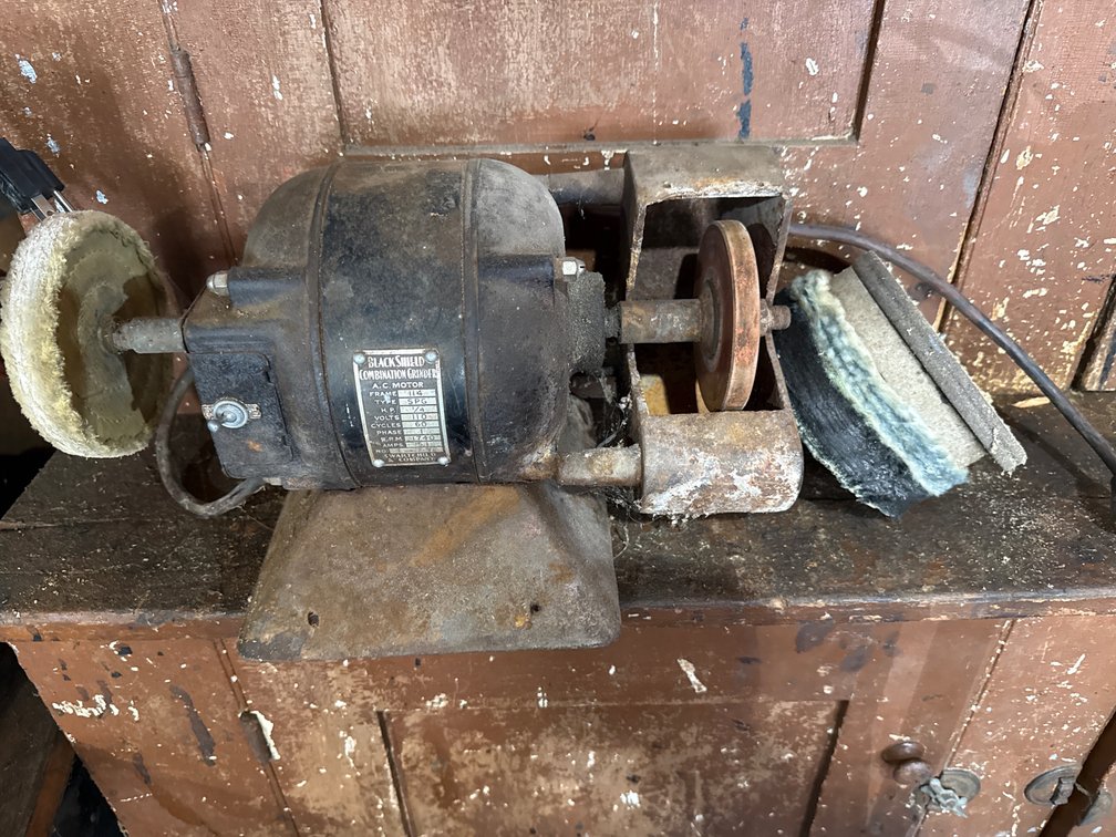 Vintage Electric Motor, Possibly Adapted Into A Bench Grinder Or Buffer Setup