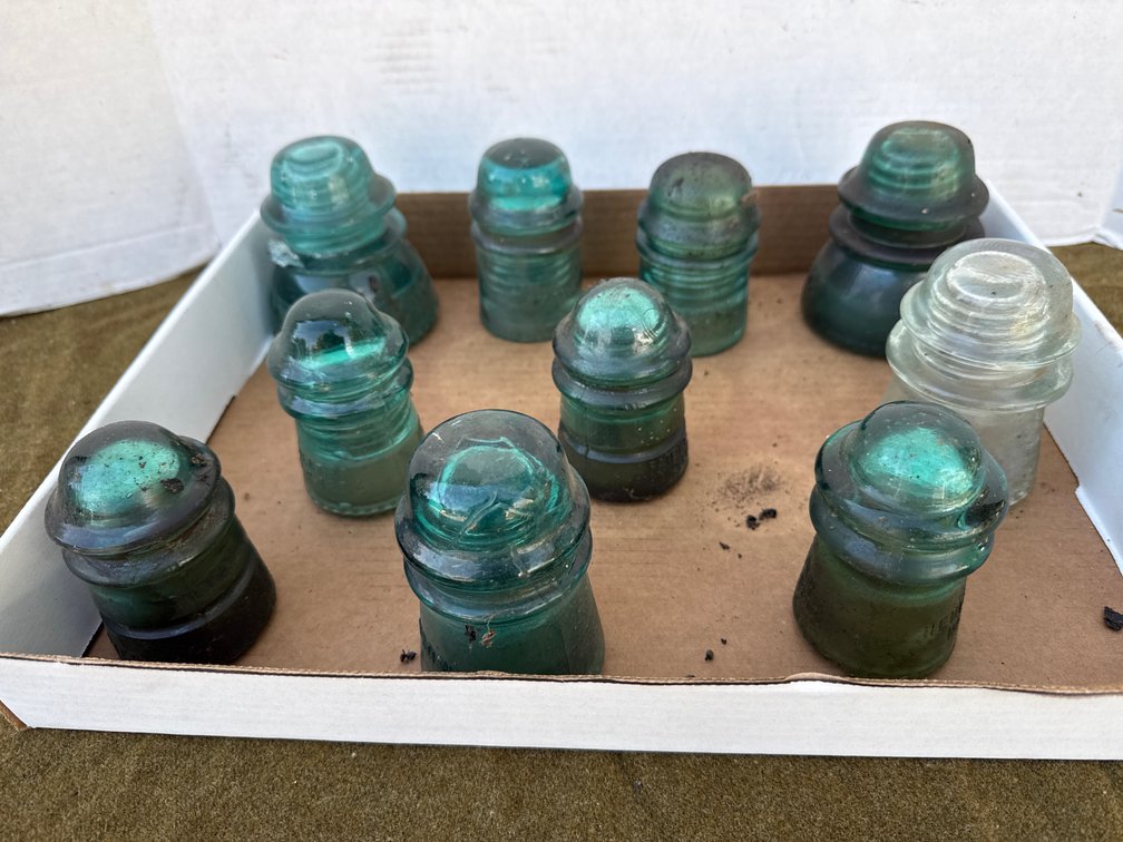 Vintage Aqua-Green Glass Insulator- Some Are Chipped, Cracked See Pictures
