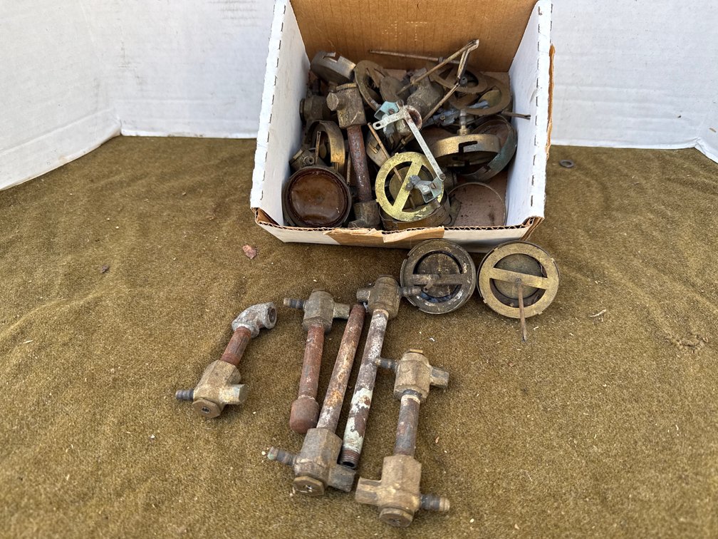 Assortment of Vintage Brass and Metal Hardware Components