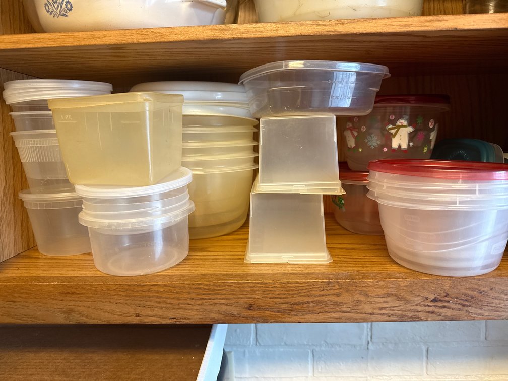 Variety of Tupperware, Plastic Storage Dishes