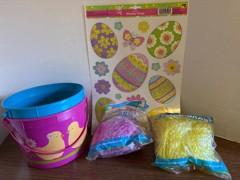Easter Buckets, Grass, Window Clings