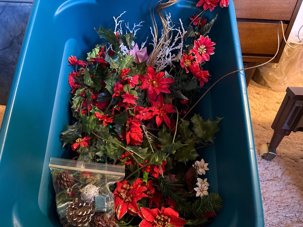 Tote Of Artificial Flowers